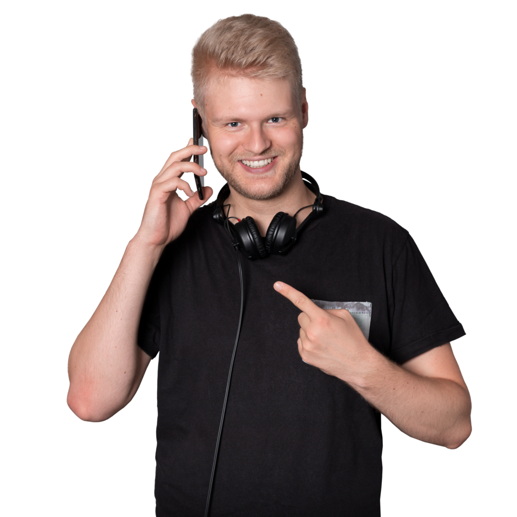 DJ Mojo mit Handy